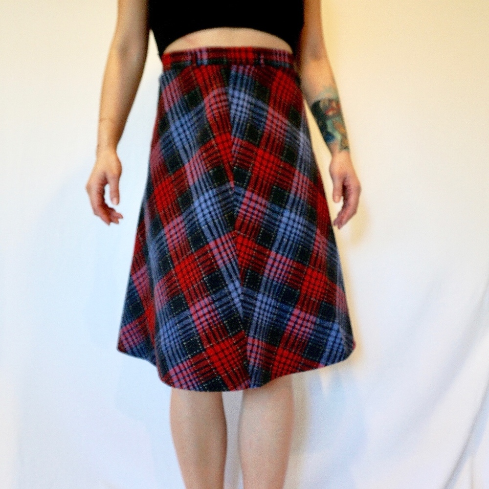 Plaid Vintage High Waisted Skirt